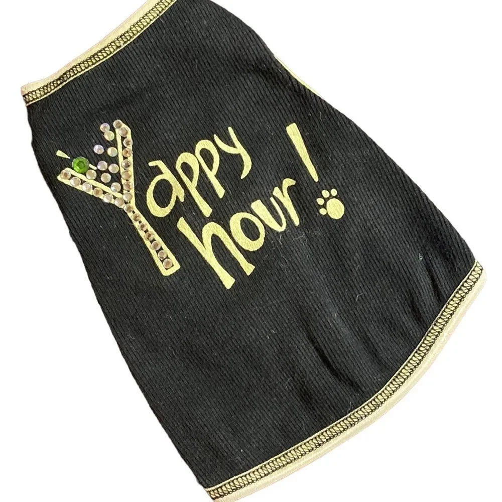 Martini Happy Hour Bling Dog Shirt